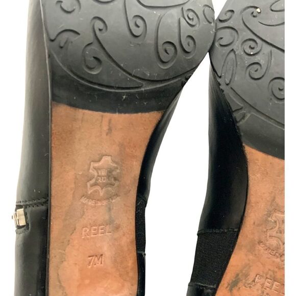 Brighton Black Genuine Leather Ankle Booties with Silver Hardware and Suede Trim - Picture 8 of 12